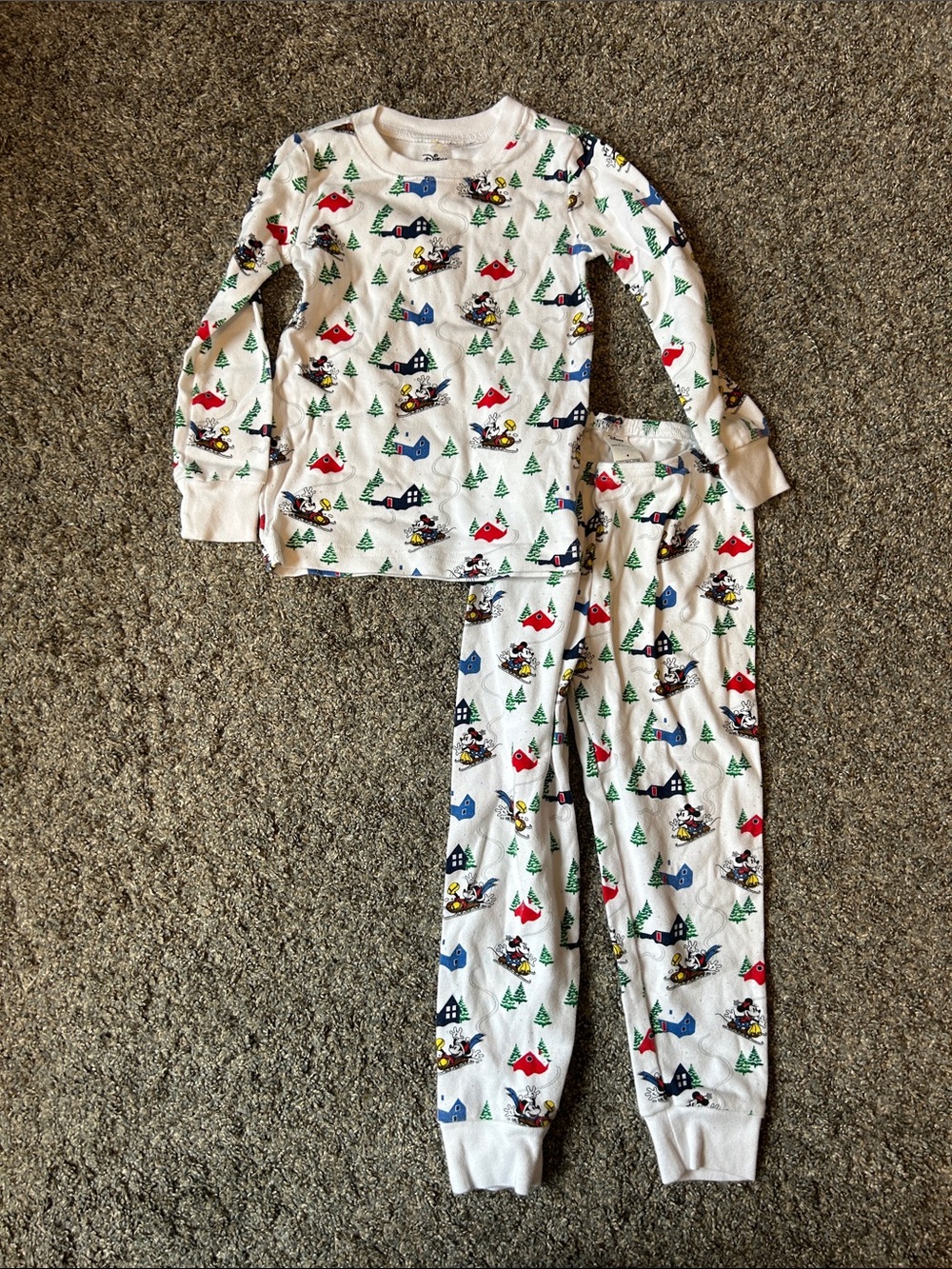 Janie and Jack Disney Holiday Print Kids Pajama Set